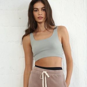 NWT By Together Cropped Thick Strapped Tank Slate Blue Size M/L